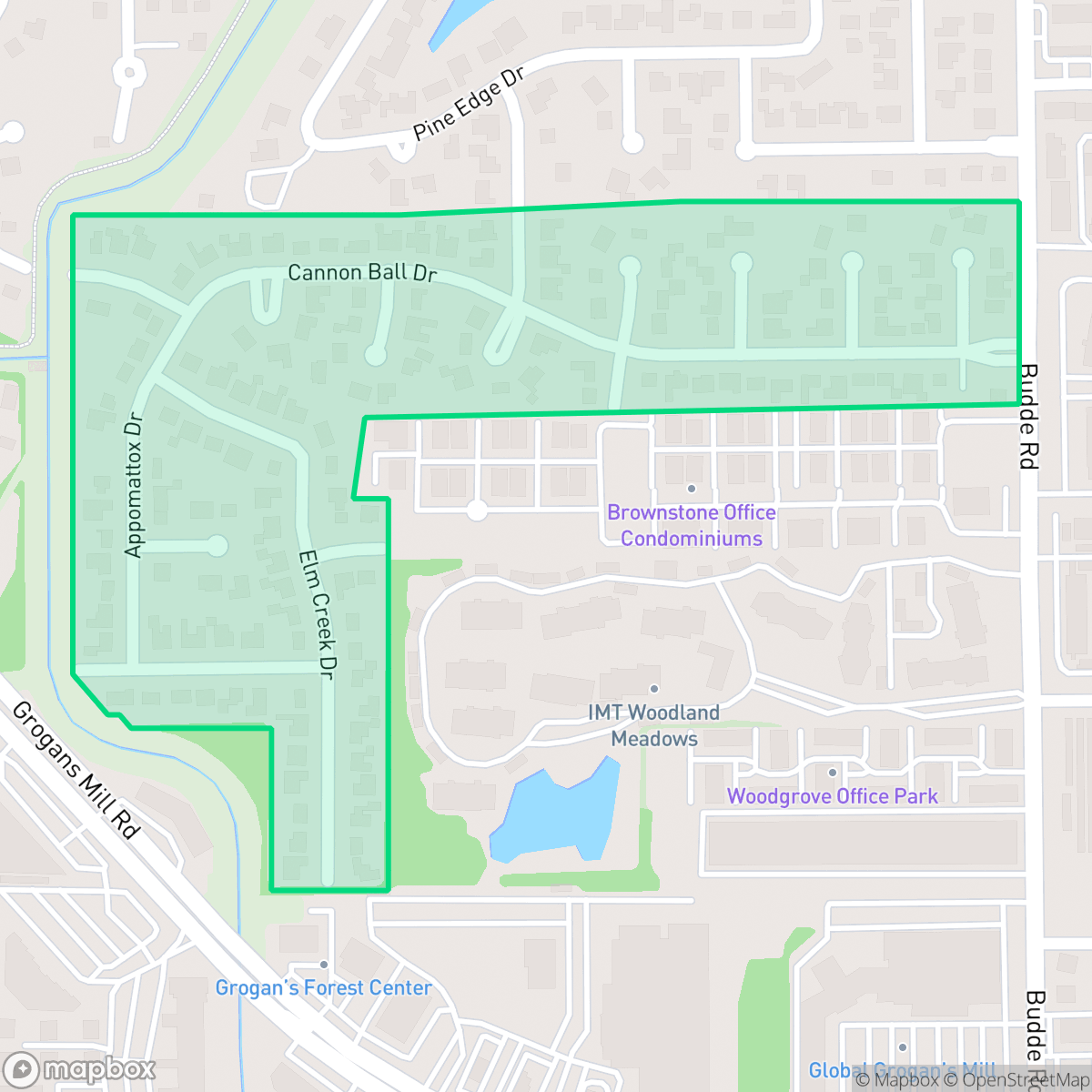 Map showing the location of Vicksburg, Houston, TX