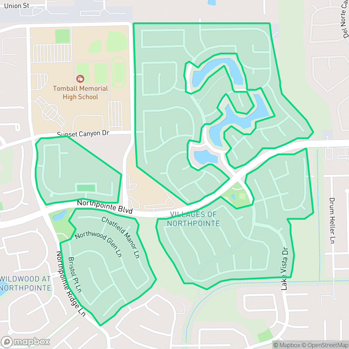 Map showing the location of Villages of Northpointe, Houston, TX