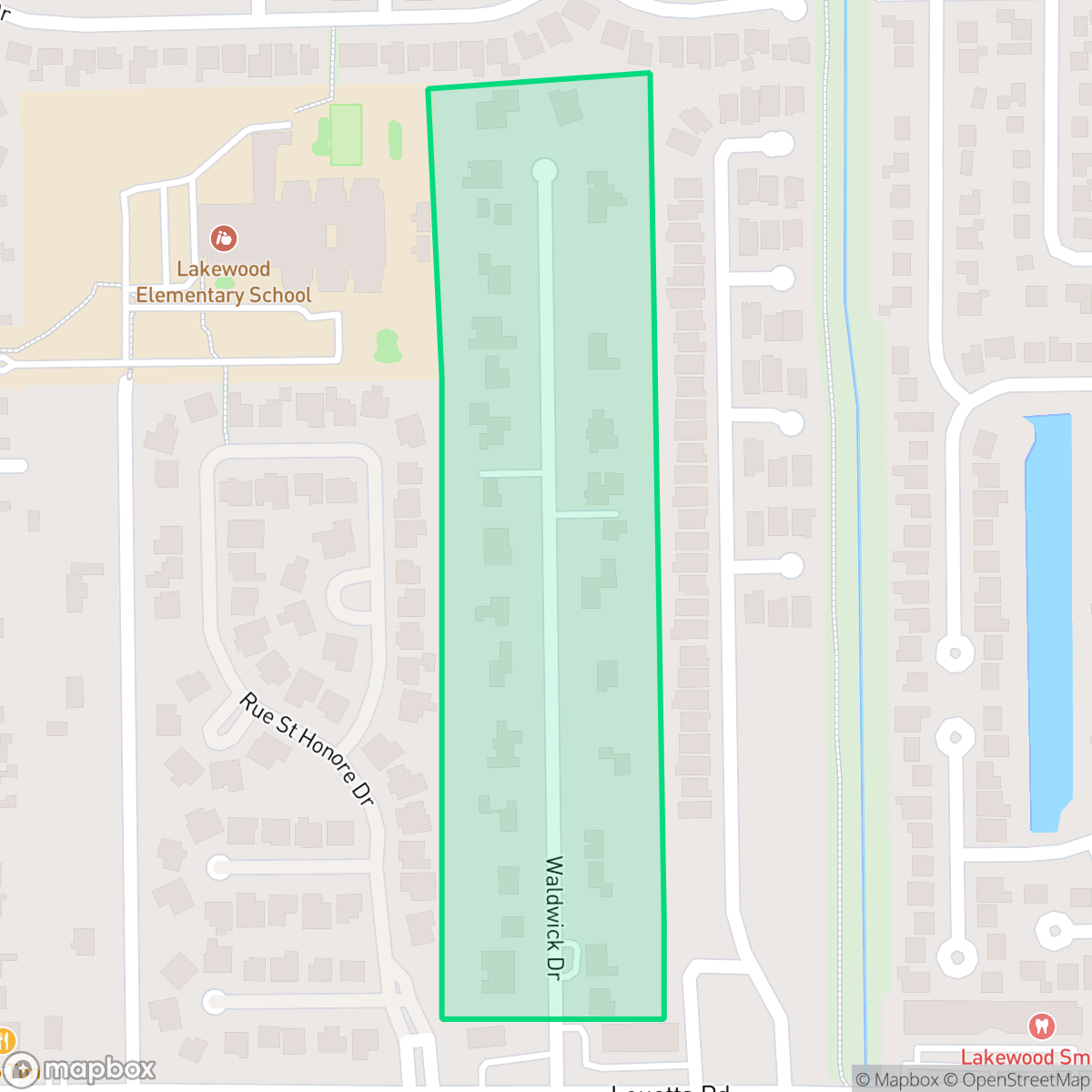 Map showing the location of Waldwick, Houston, TX