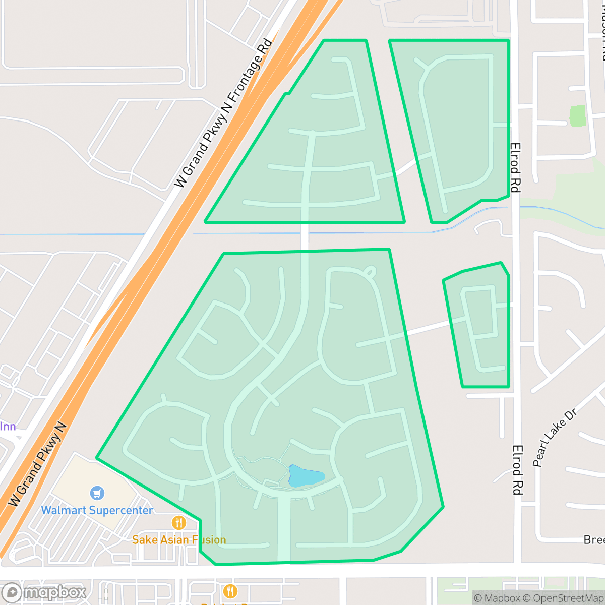 Map showing the location of Waterstone, Houston, TX