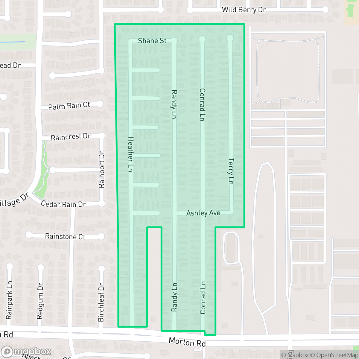 Map showing the location of Western Pines, Houston, TX