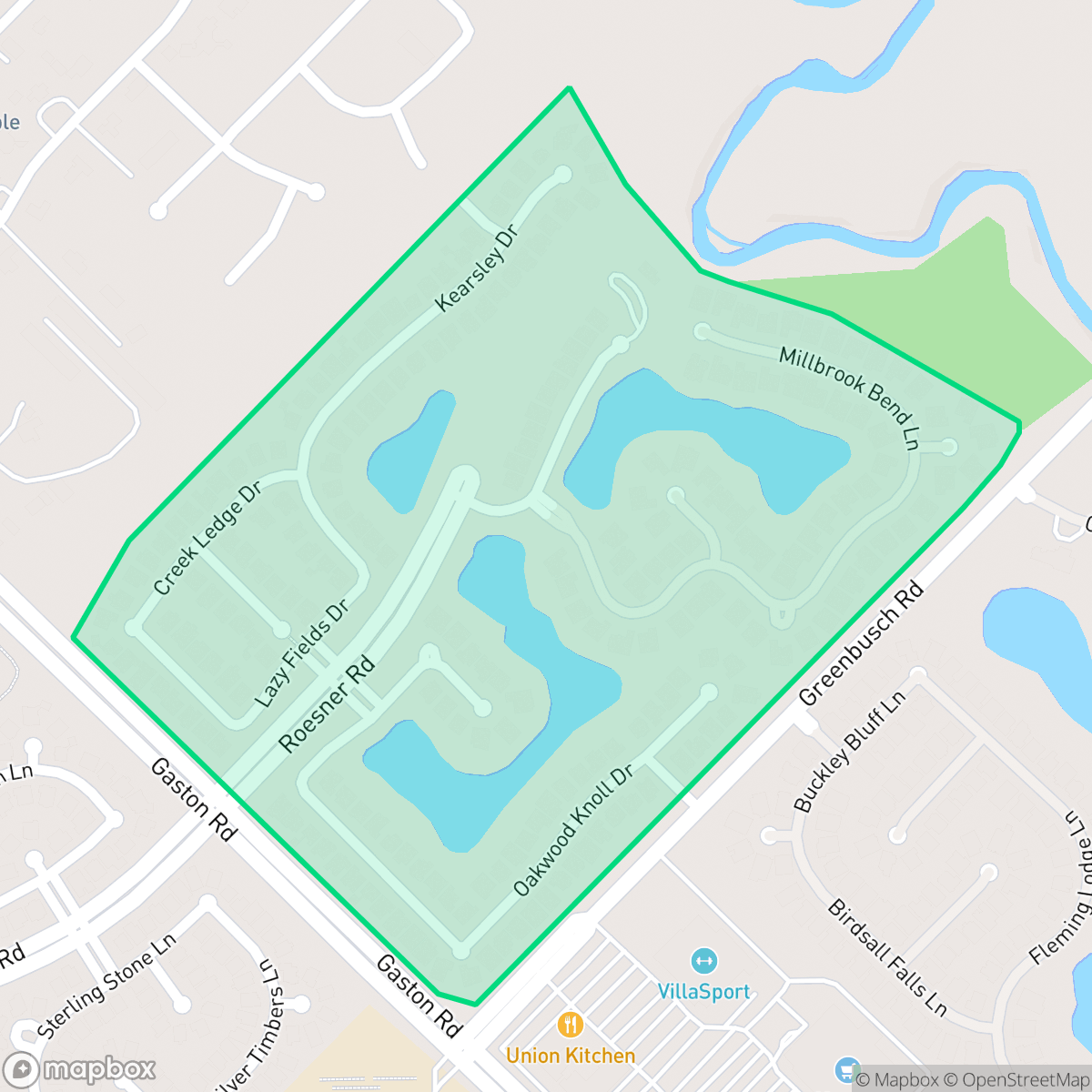 Map showing the location of Westlake, Houston, TX