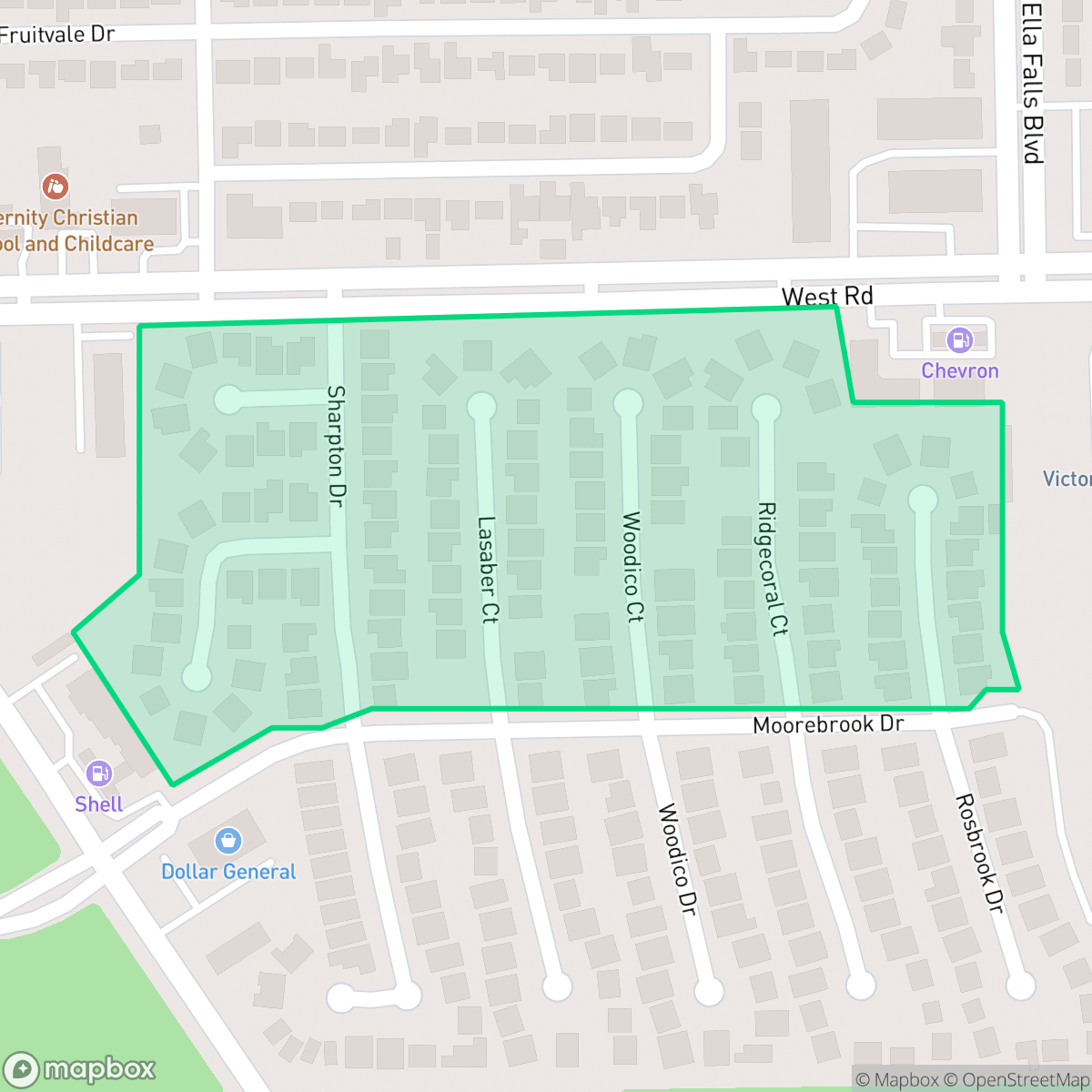 Map showing the location of Westpoint Estates, Houston, TX
