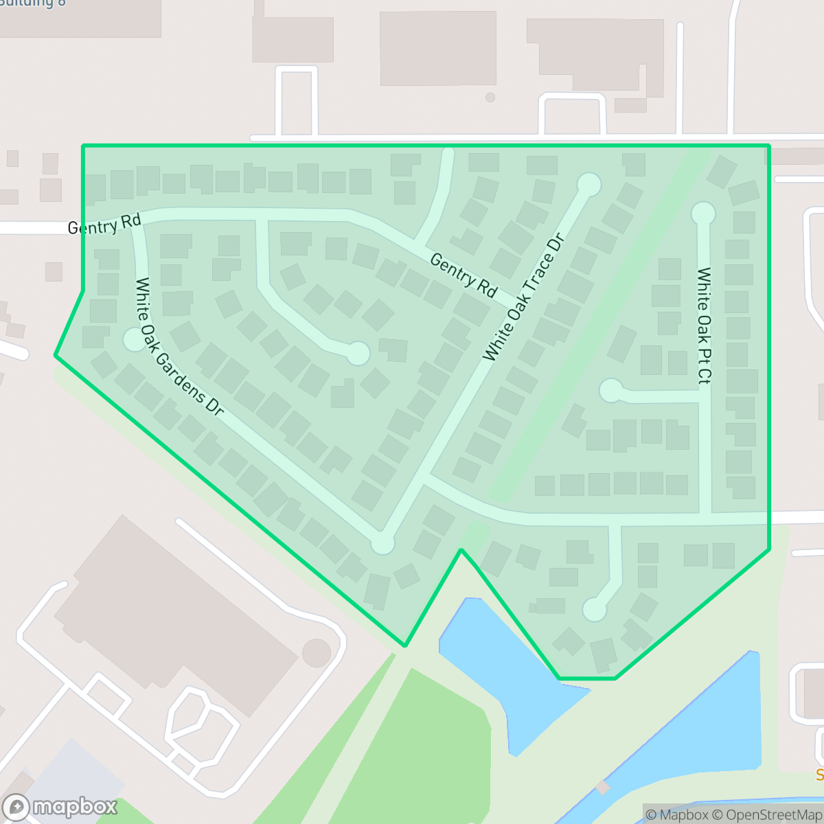 Map showing the location of White Oak Springs, Houston, TX