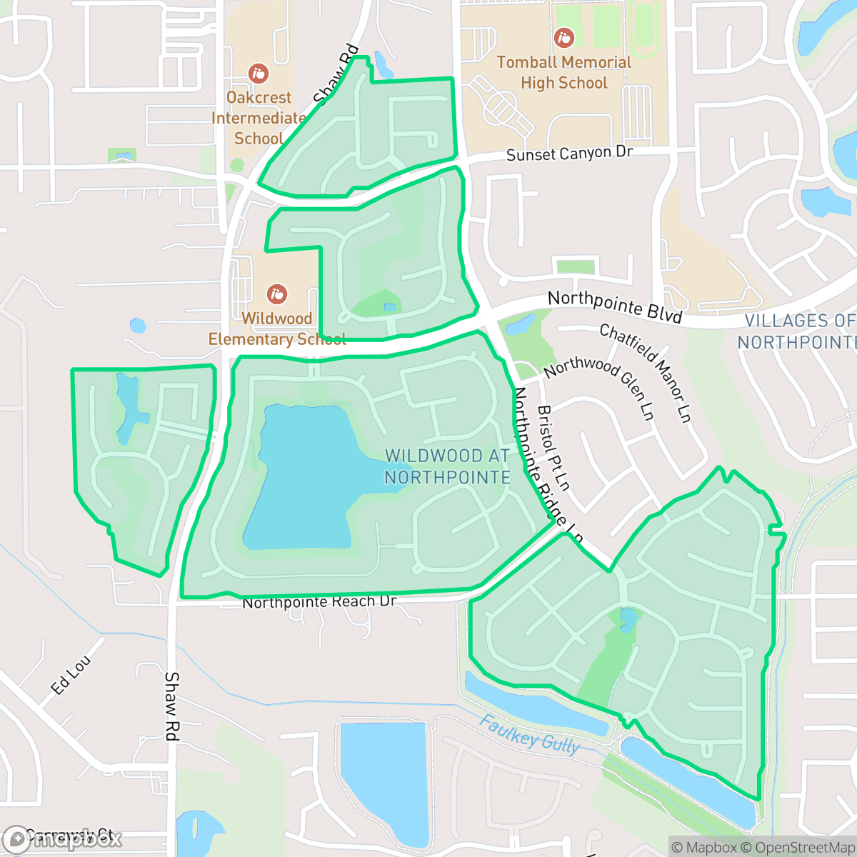 Map showing the location of Wildwood at Northpointe, Houston, TX