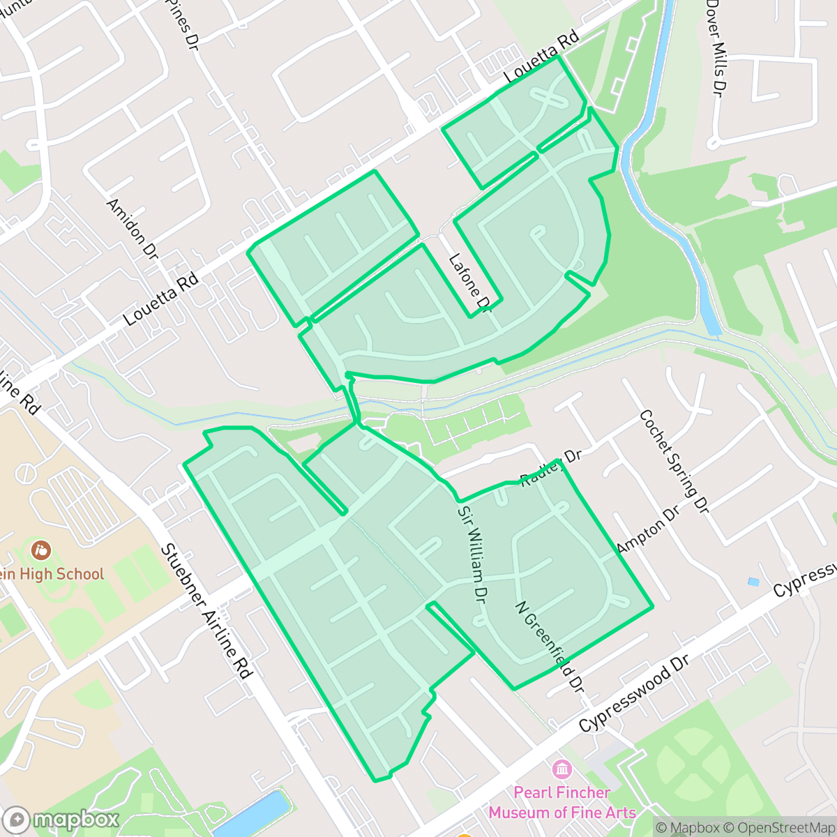 Map showing the location of Wimbledon Estates, Houston, TX