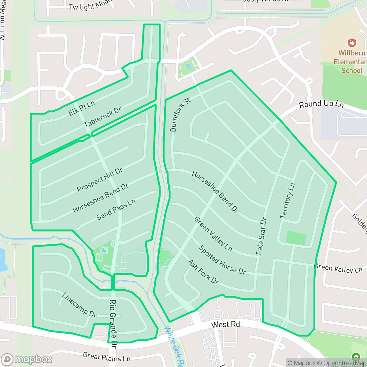 Map showing the location of Winchester Country, Houston, TX