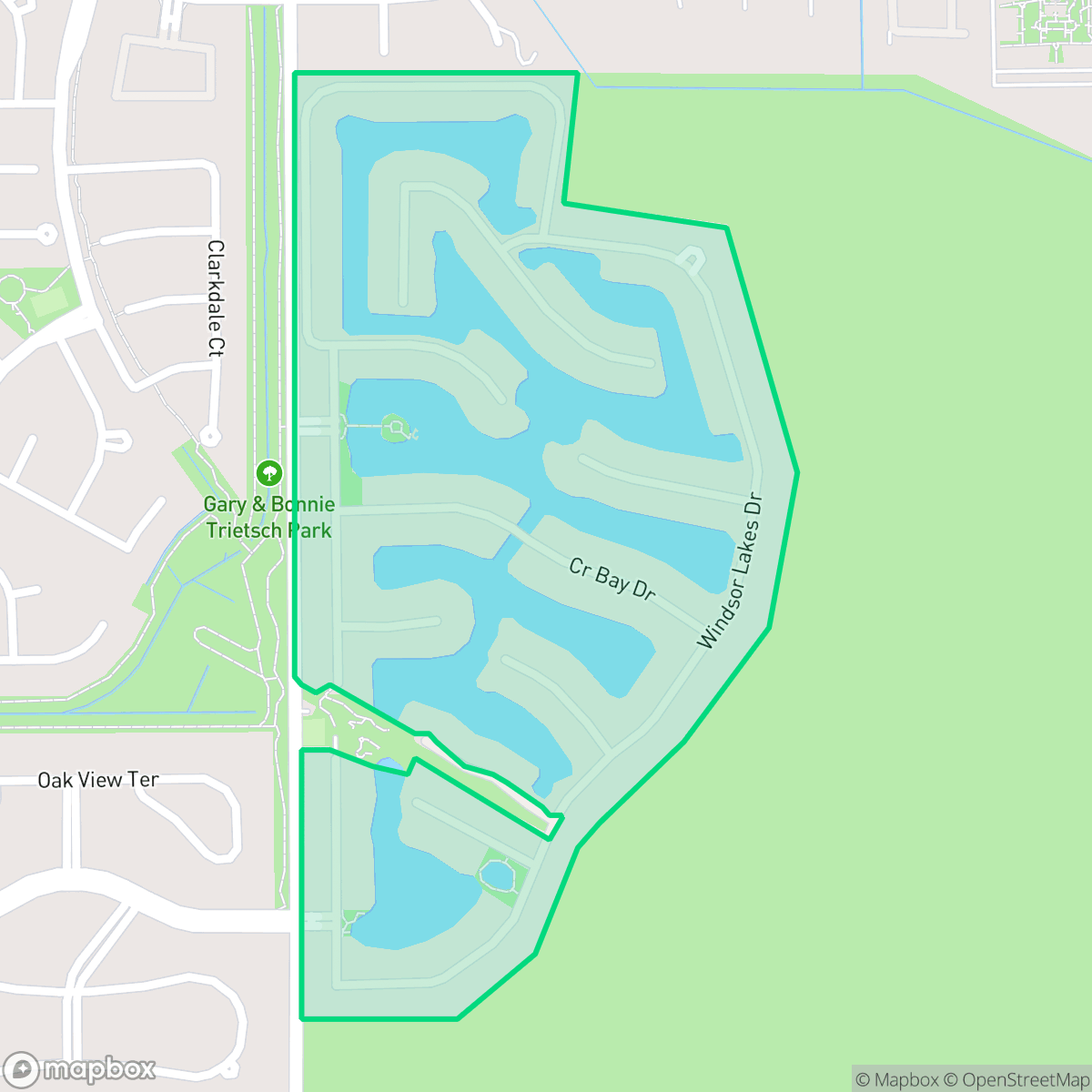 Map showing the location of Windsor Park Lakes, Houston, TX