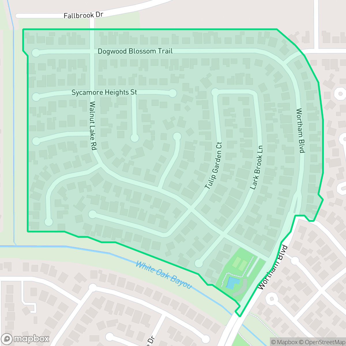 Map showing the location of Wortham Estates, Houston, TX