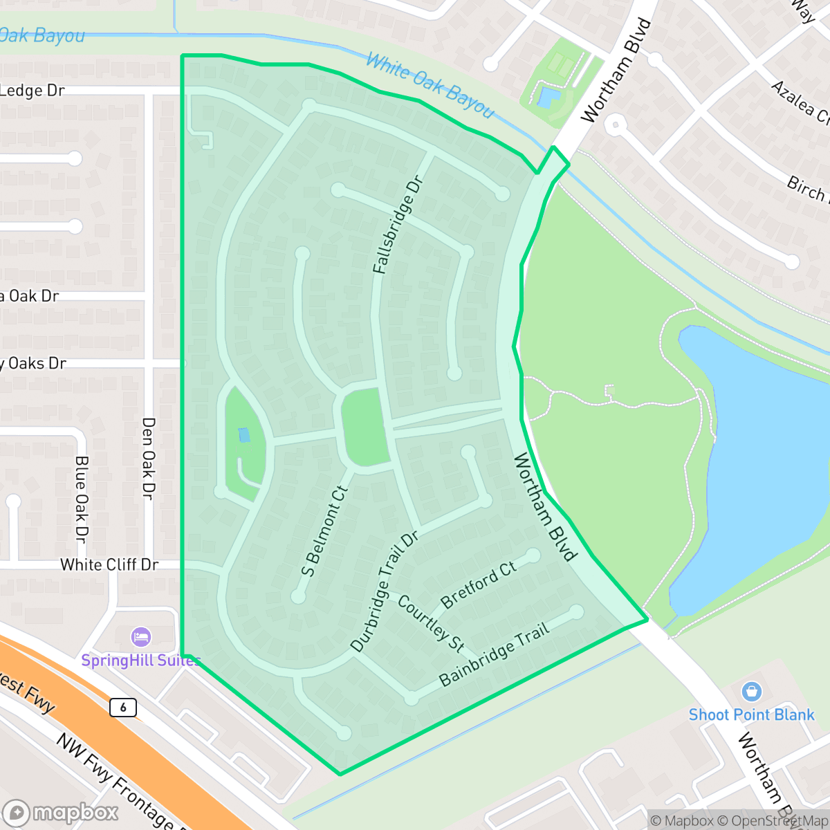 Map showing the location of Wortham Grove, Houston, TX