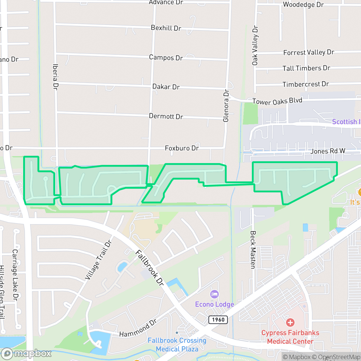 Map showing the location of Wortham Landing, Houston, TX