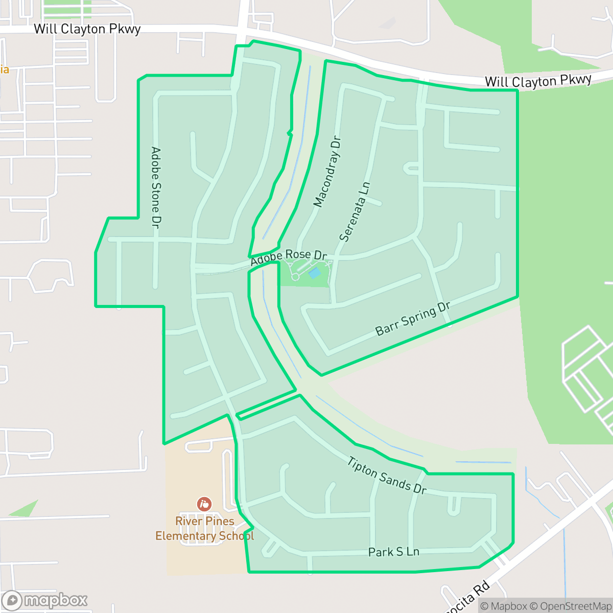 Map showing the location of Woodland Pines, Humble, TX