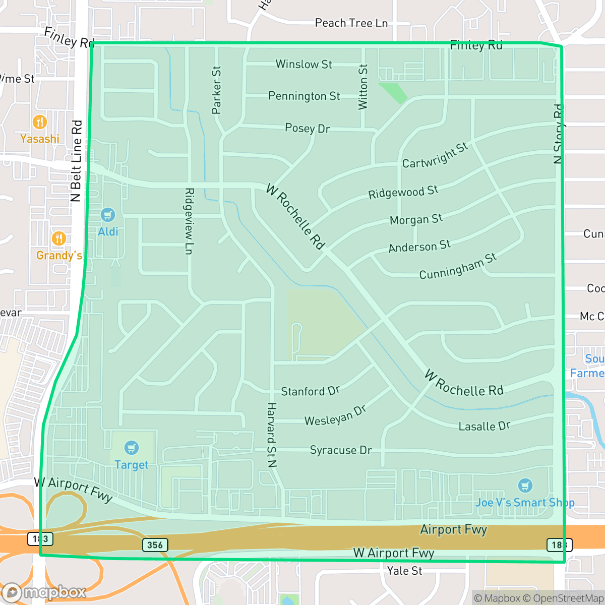 Map showing the location of Belt Line, Irving, TX