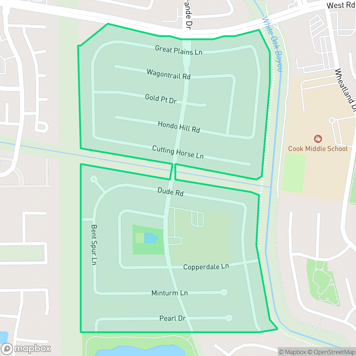 Map showing the location of Winchester Country Trails, Jersey Village, TX