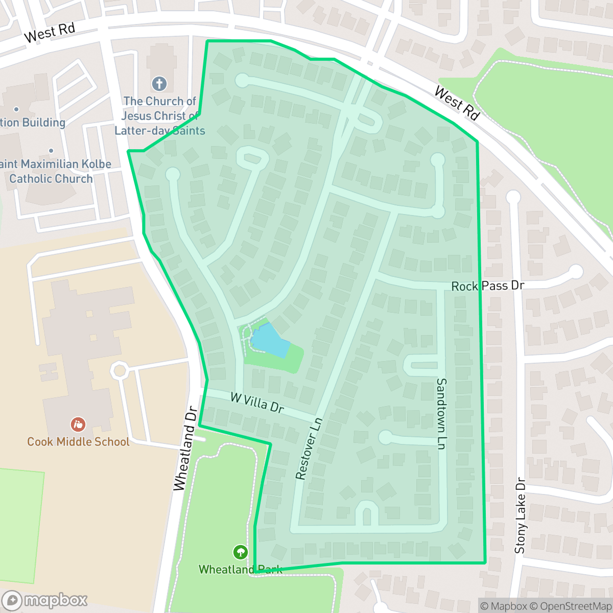 Map showing the location of Winchester Village, Jersey Village, TX
