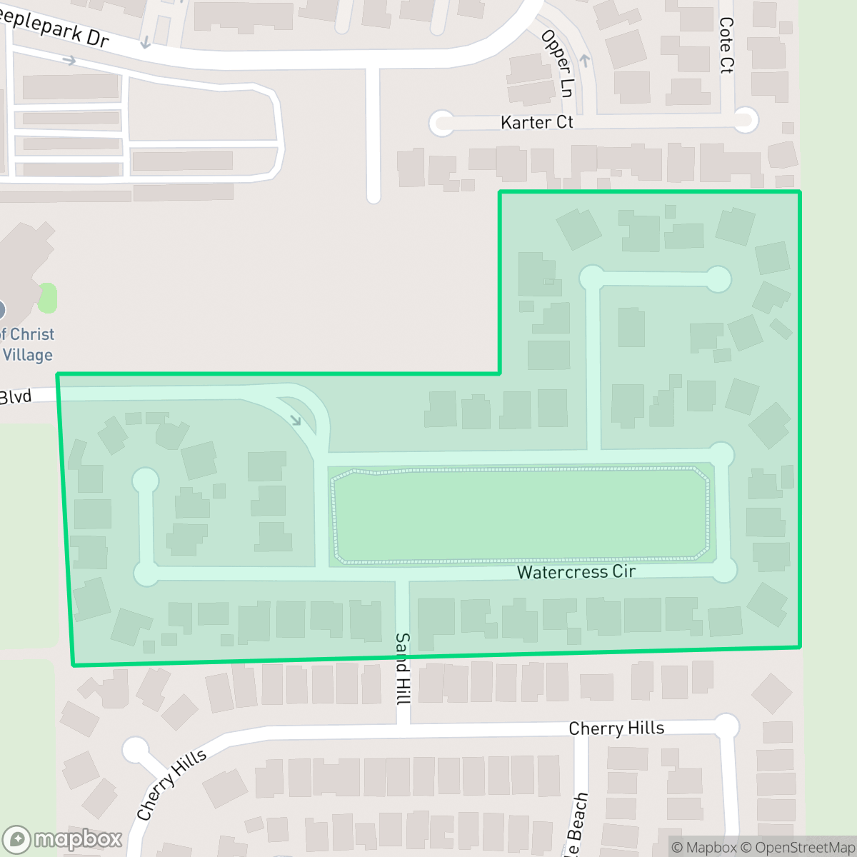 Map showing the location of Wyndham Lake, Jersey Village, TX