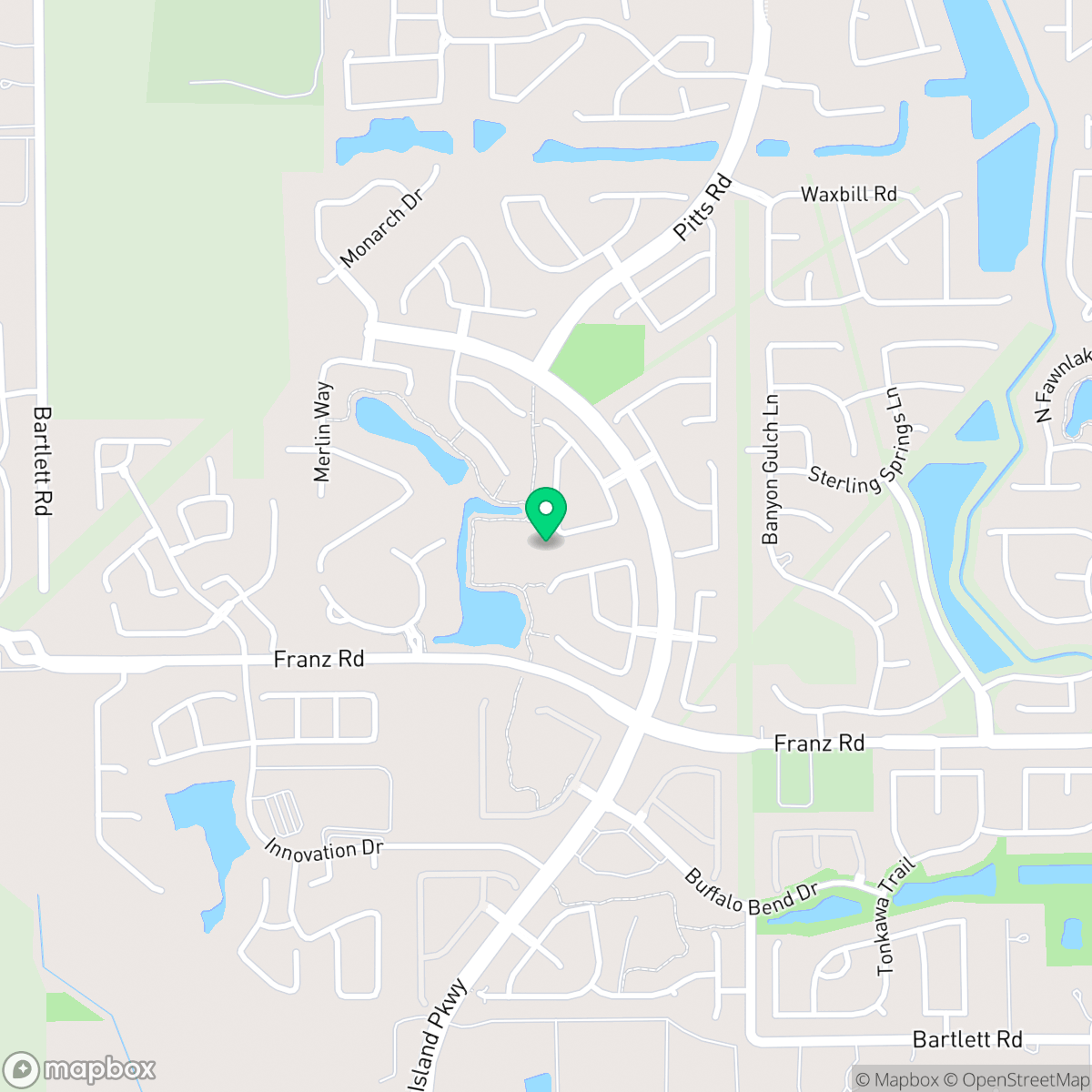 Map showing the location of Cane Island, Katy, TX