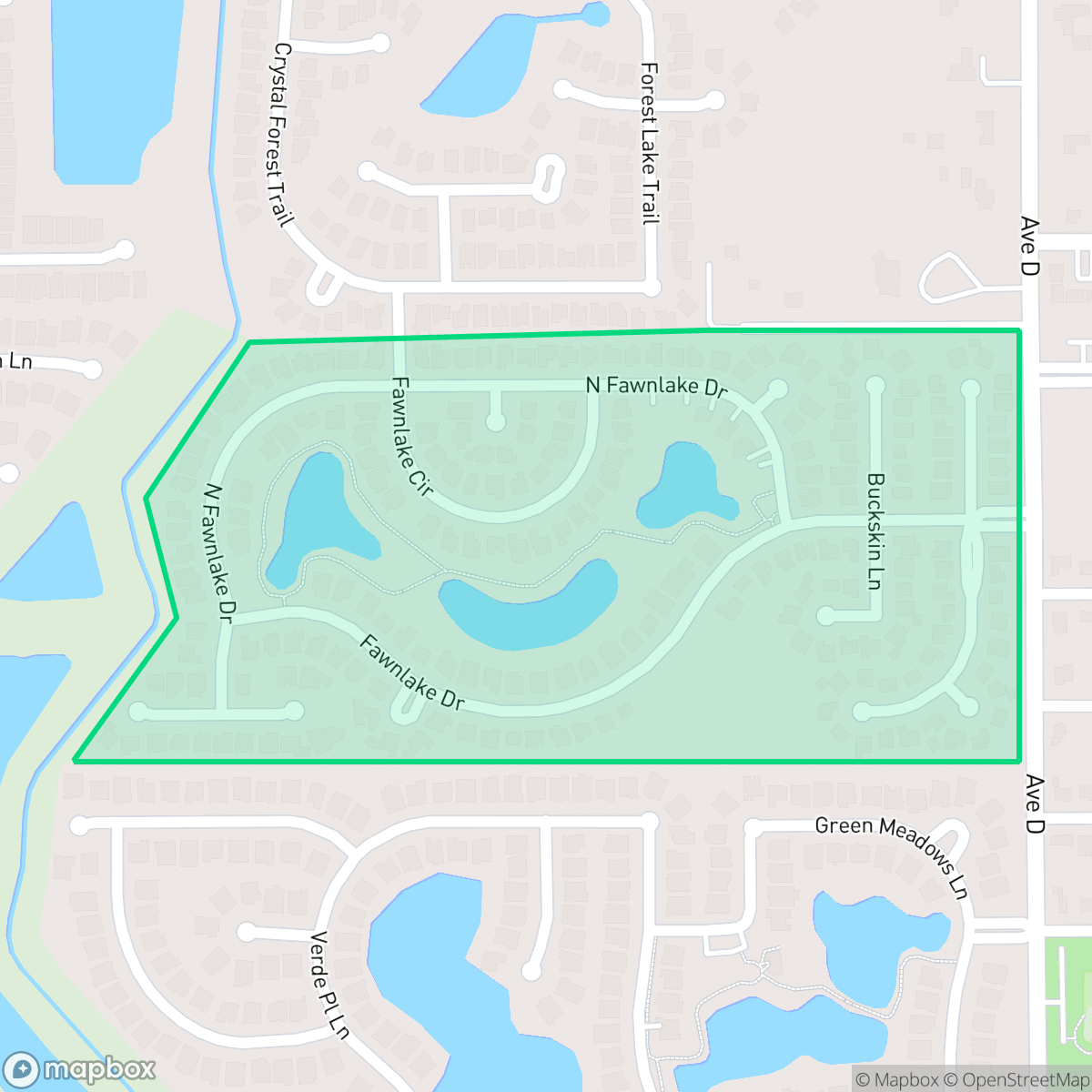 Map showing the location of Fawnlake, Katy, TX