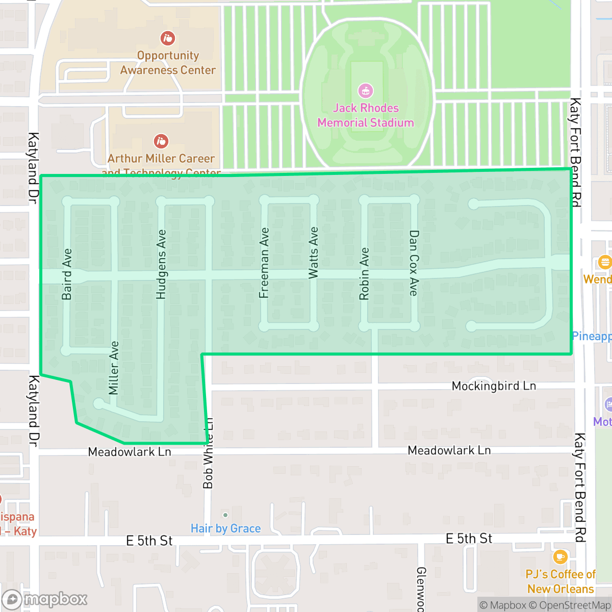 Map showing the location of Heritage Meadows, Katy, TX