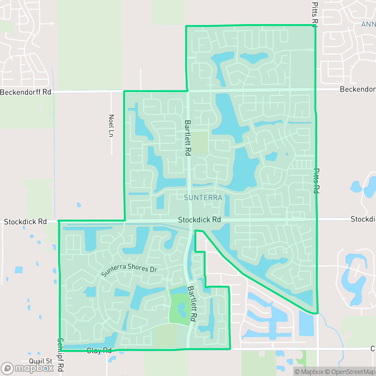 Map showing the location of Sunterra, Katy, TX