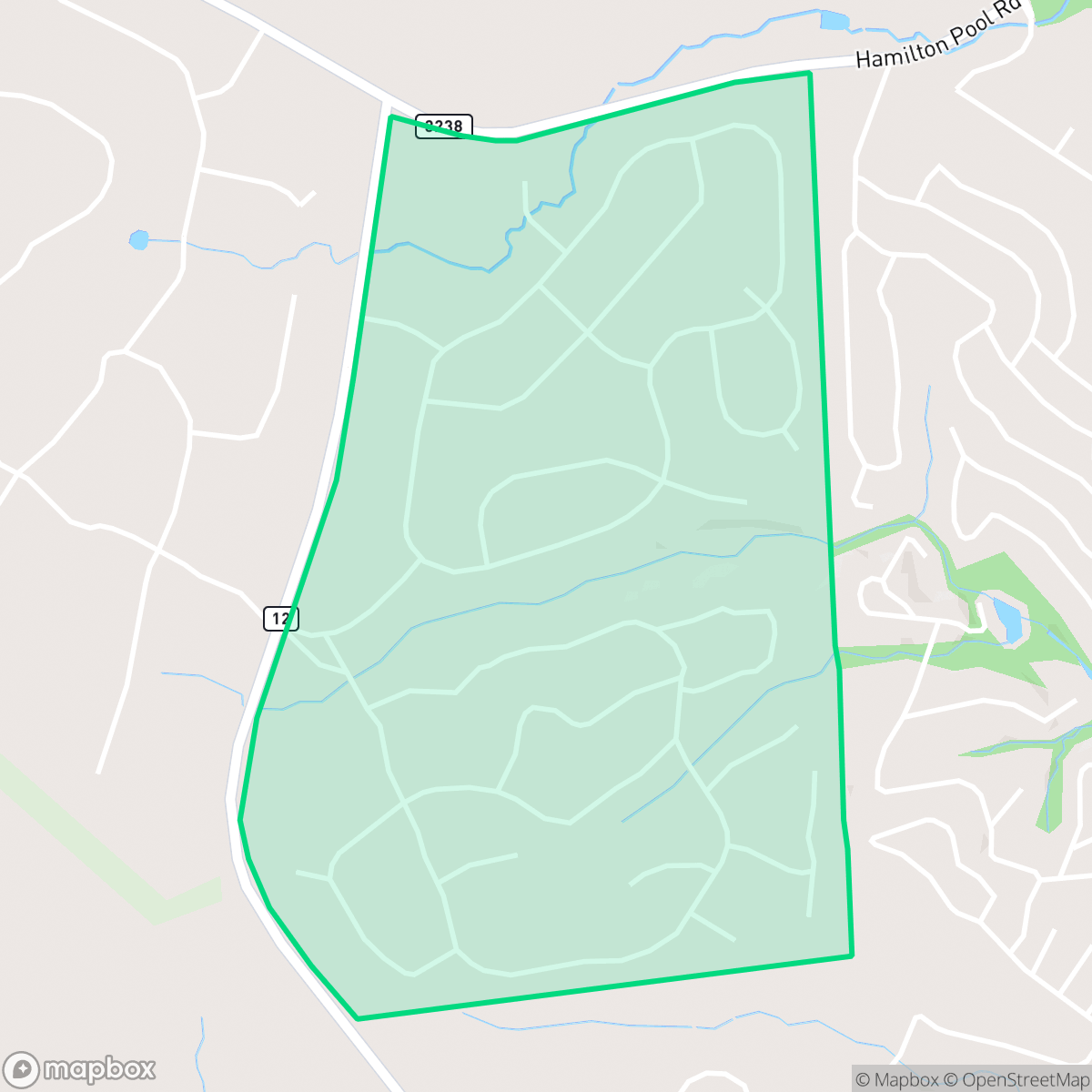 Map showing the location of West Cave Estates, Lakeway, TX