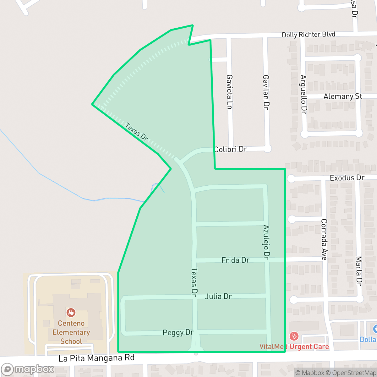 Map showing the location of Cielo Vista, Laredo, TX