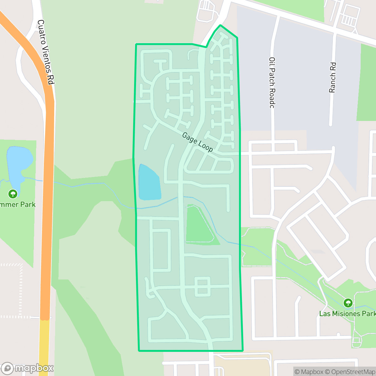 Map showing the location of Concord Hills, Laredo, TX