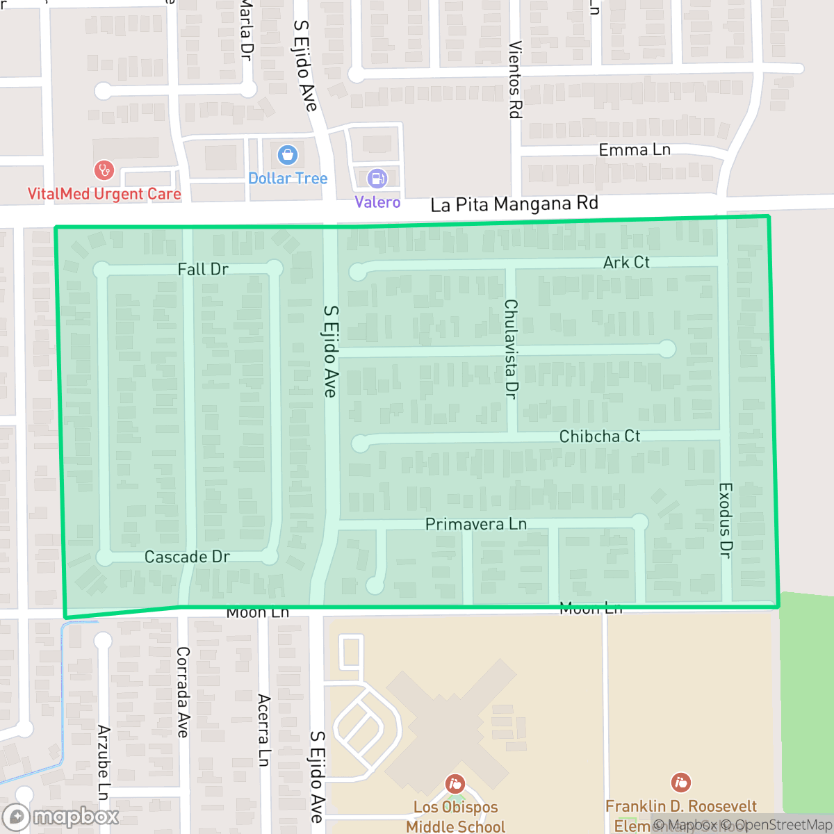 Map showing the location of El Eden Subdivision, Laredo, TX