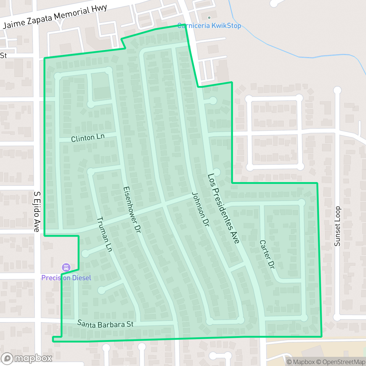 Map showing the location of George Washington, Laredo, TX