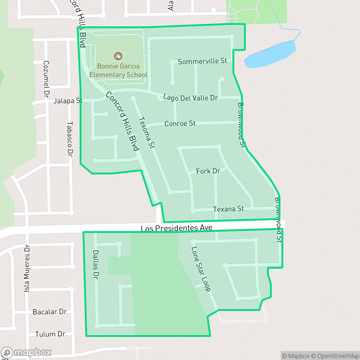 Map showing the location of Lago Del Valle, Laredo, TX