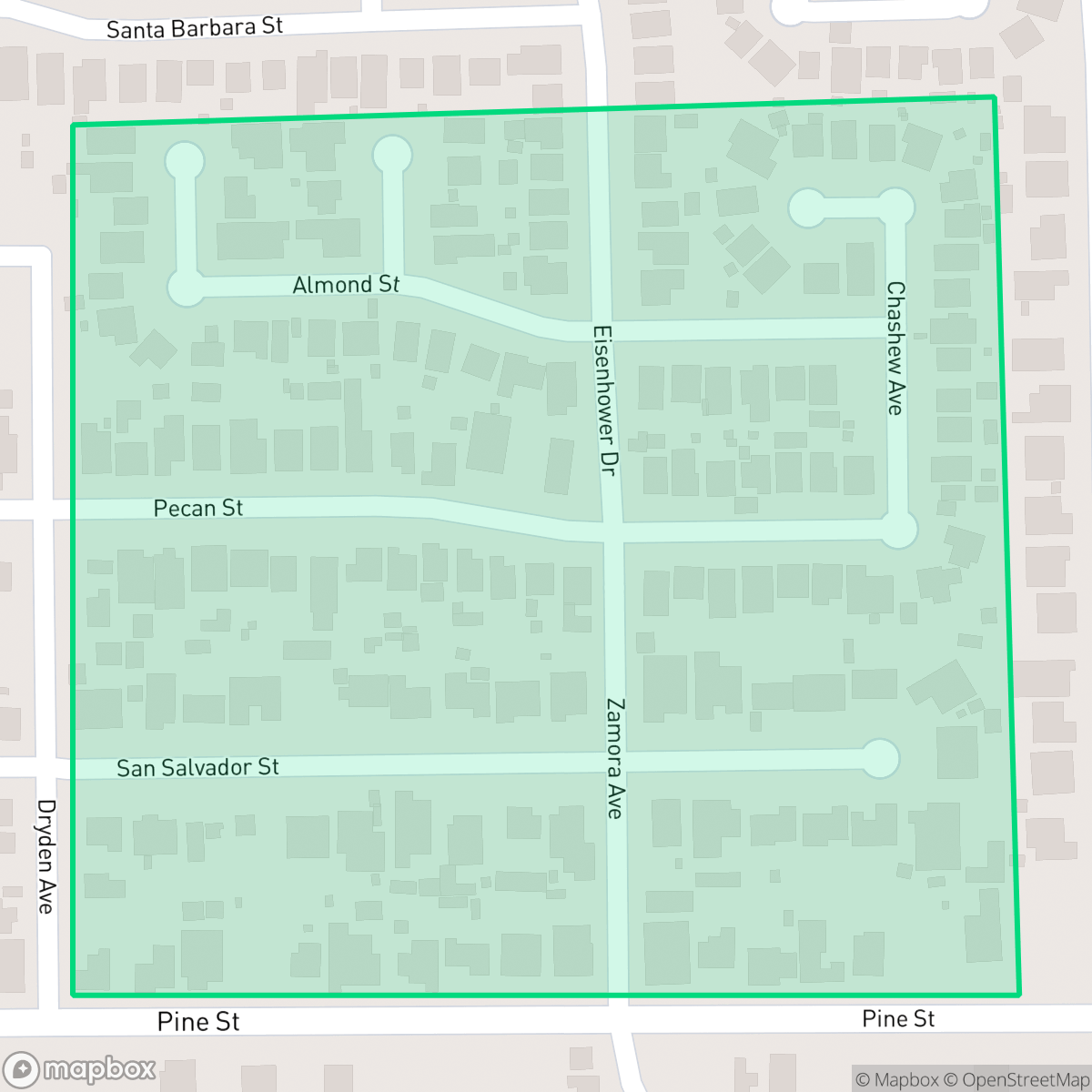 Map showing the location of Pecan Acres, Laredo, TX