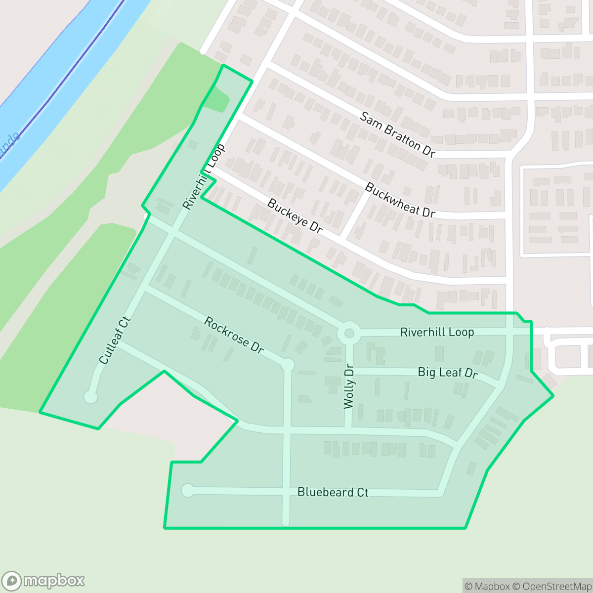 Map showing the location of Riverhill South, Laredo, TX