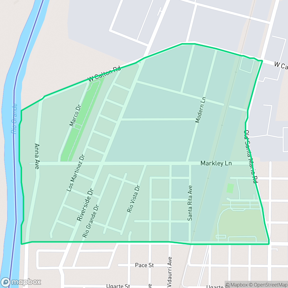 Map showing the location of Seven Lights, Laredo, TX