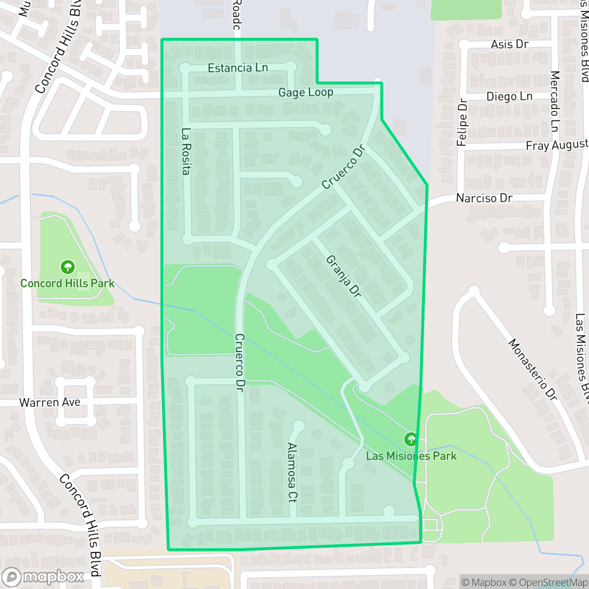 Map showing the location of Southern Development, Laredo, TX