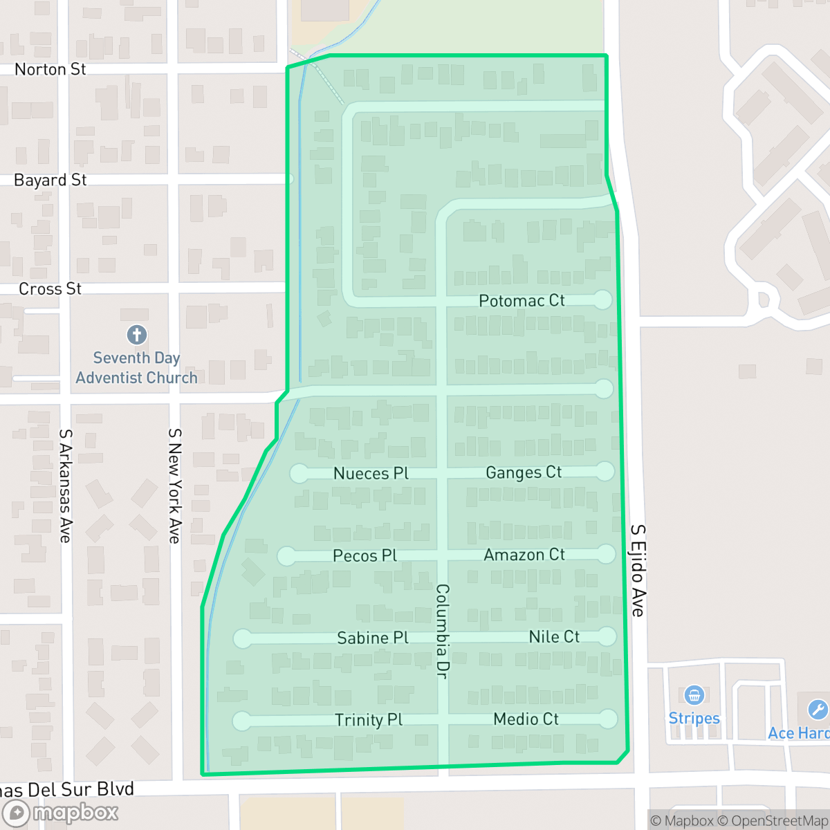 Map showing the location of Southgate II The Plaza, Laredo, TX