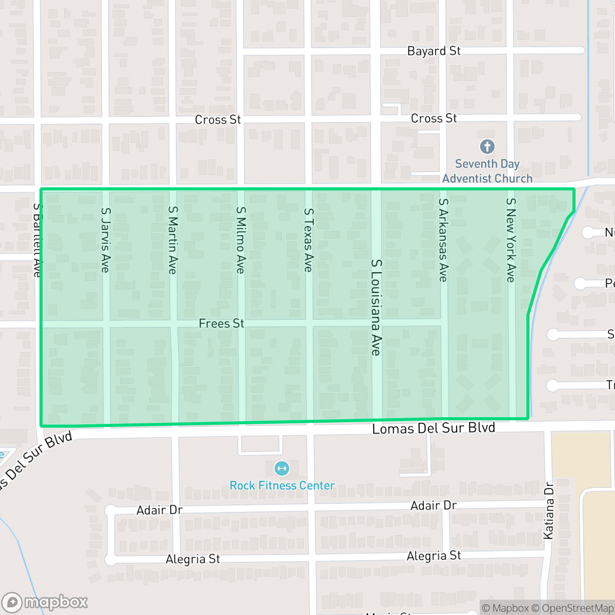 Map showing the location of Southview, Laredo, TX