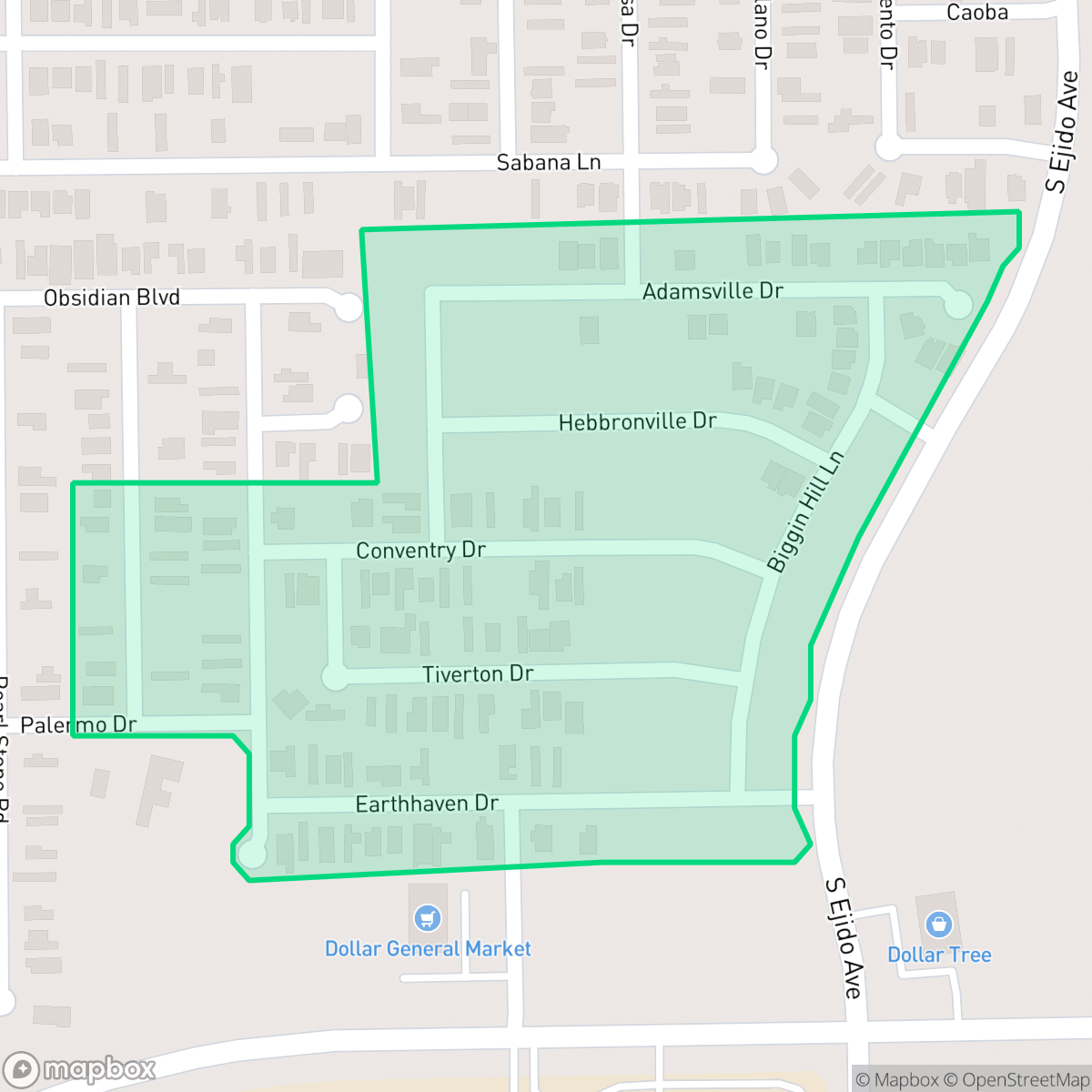 Map showing the location of Village South, Laredo, TX