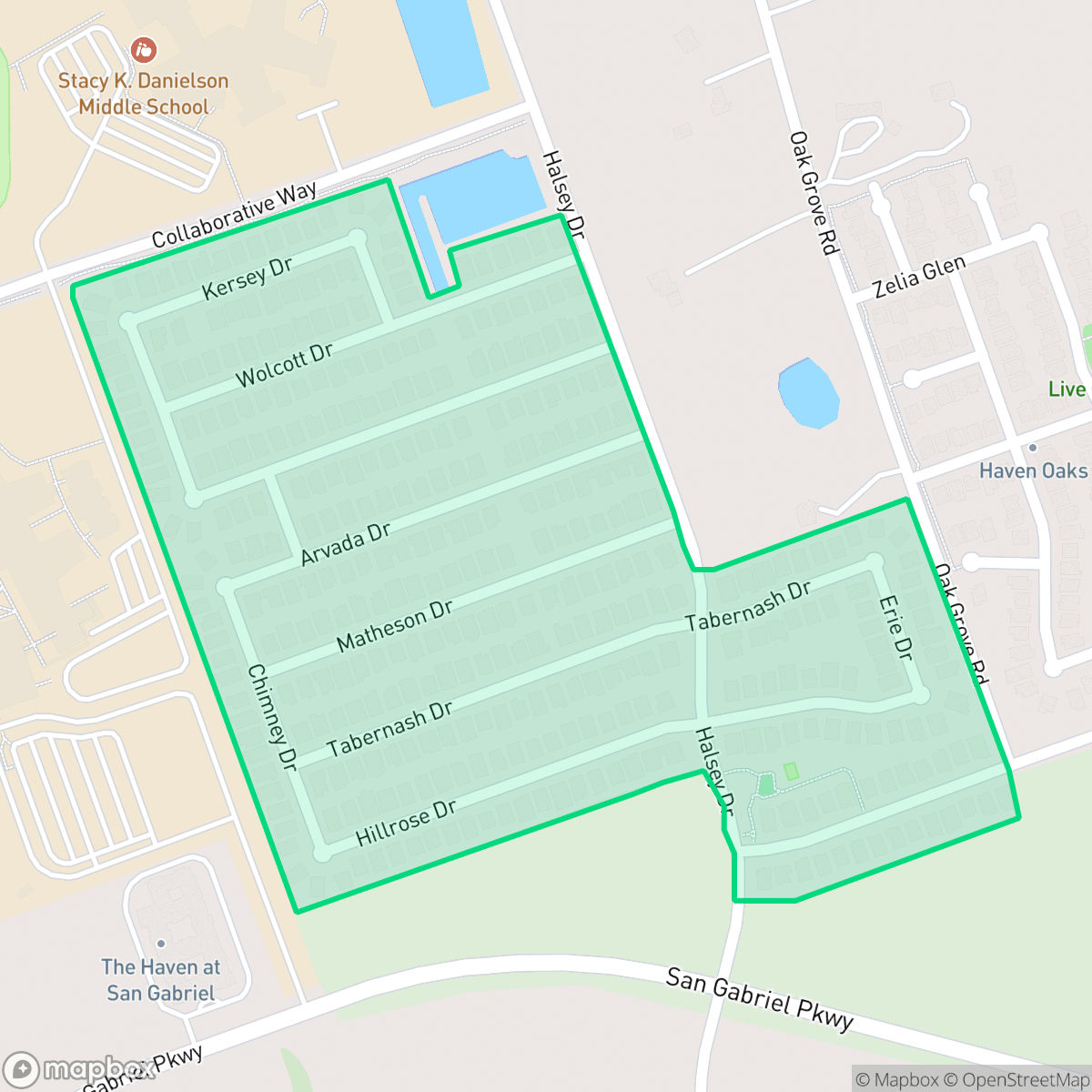 Map showing the location of Savanna Ranch, Leander, TX