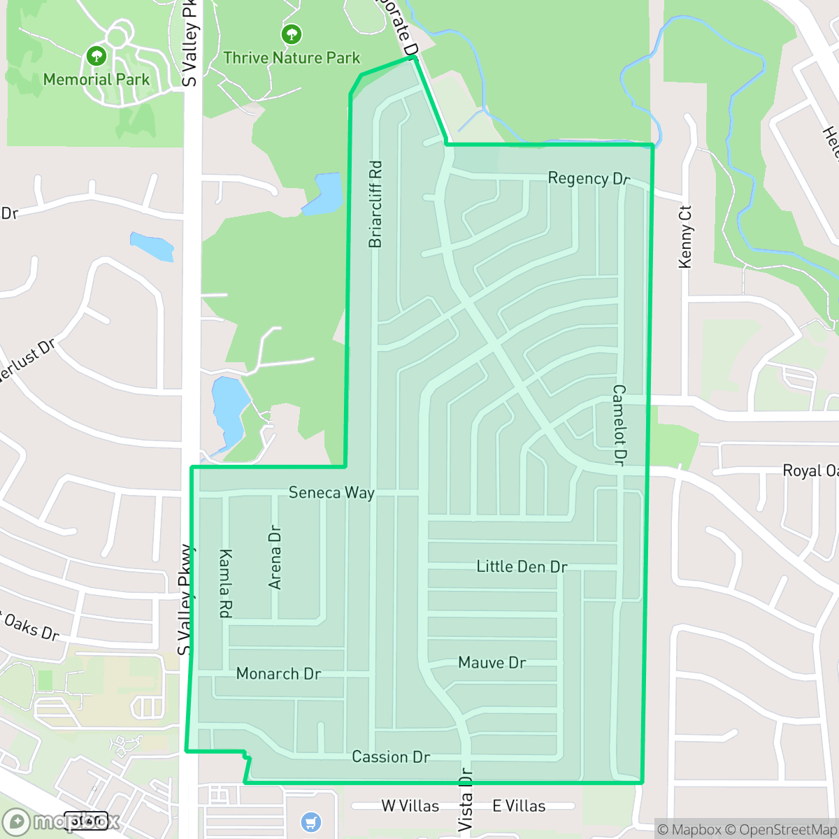 Map showing the location of Valley Vista, Lewisville, TX