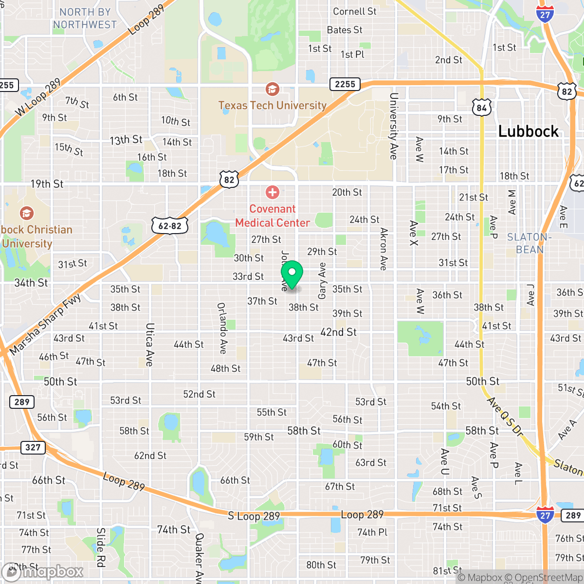 Map showing the location of Lubbock, TX — coverage area