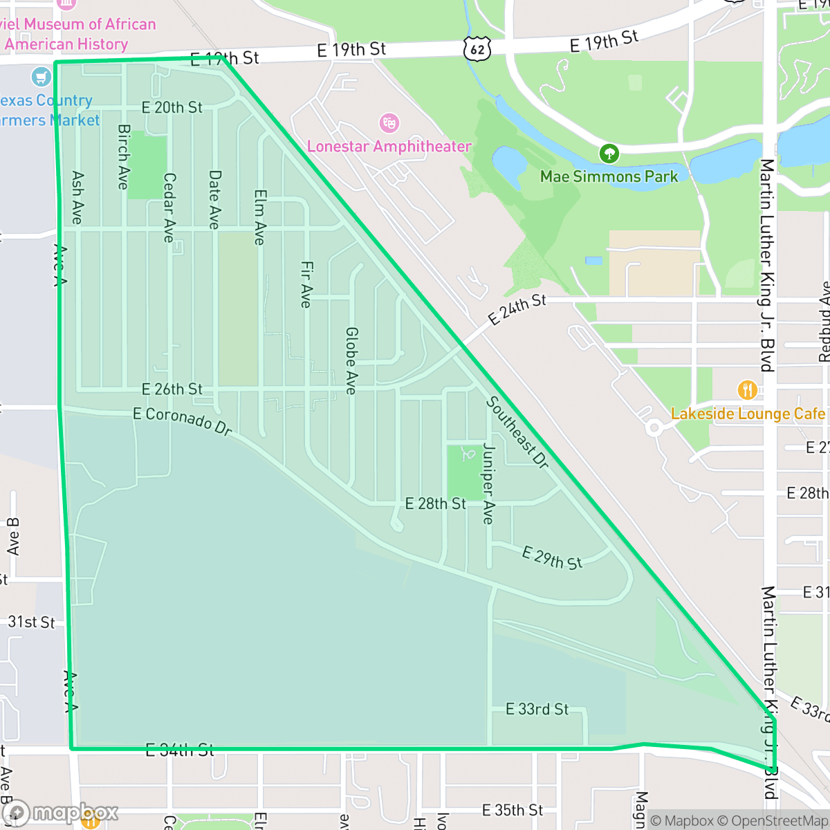 Map showing the location of Chatman Hill, Lubbock, TX