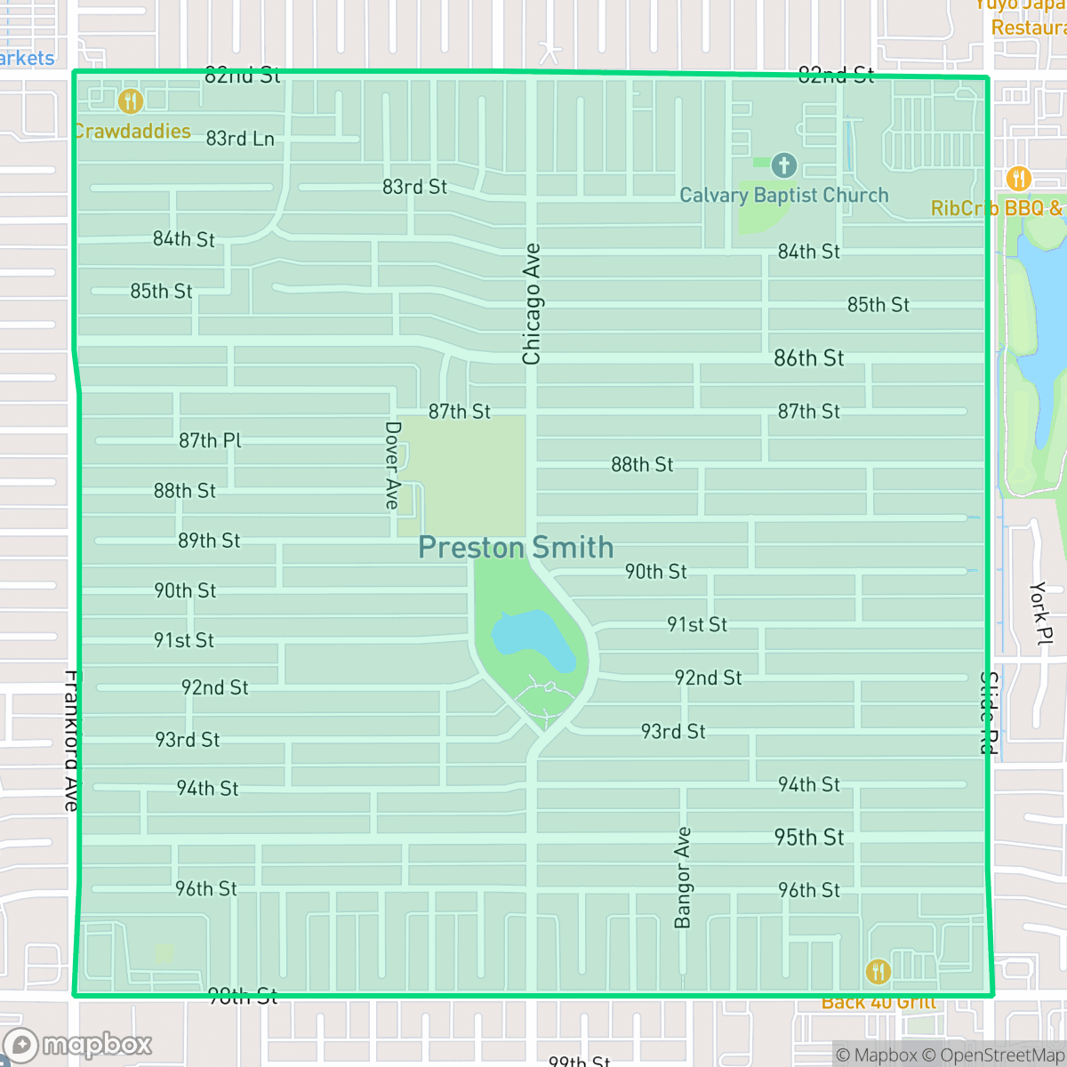 Map showing the location of Preston Smith, Lubbock, TX