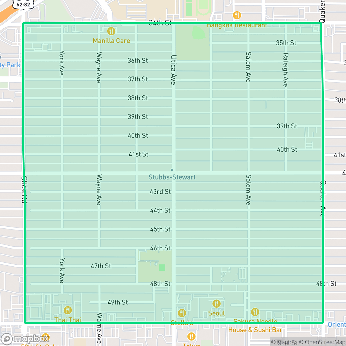 Map showing the location of Stubbs-Stewart, Lubbock, TX