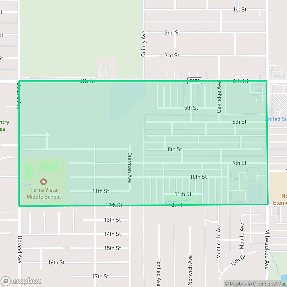 Map showing the location of Westchester, Lubbock, TX