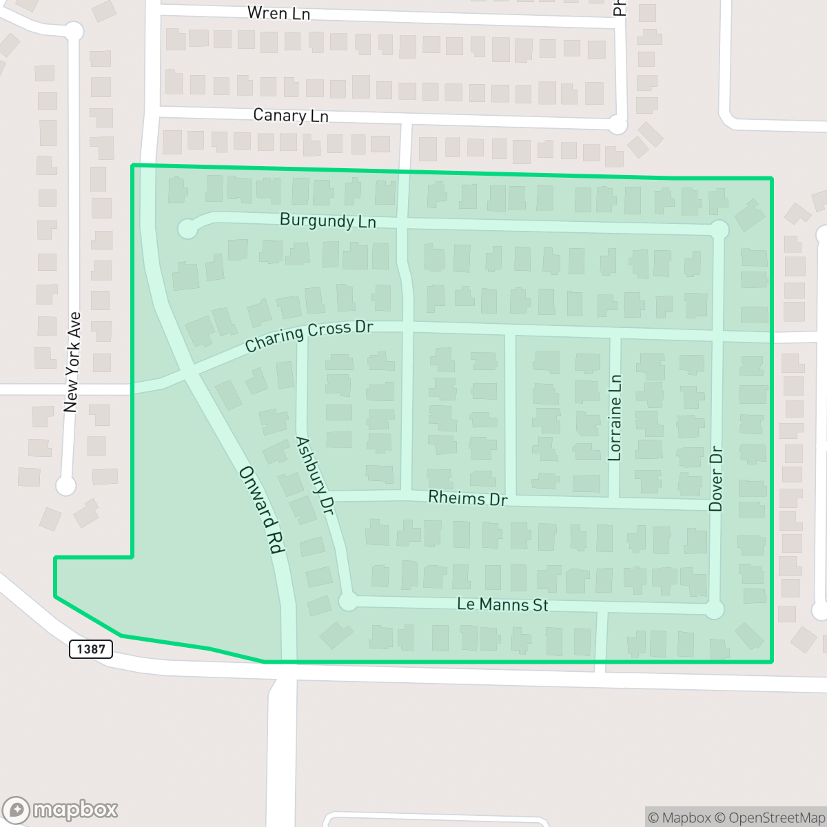 Map showing the location of Windermere Estates, Midlothian, TX