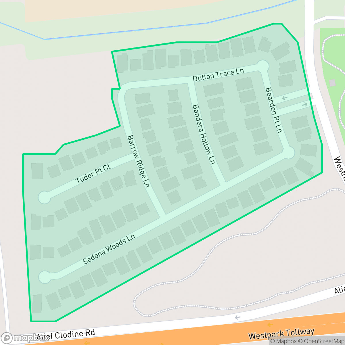 Map showing the location of Westheimer Place, Mission Bend, TX