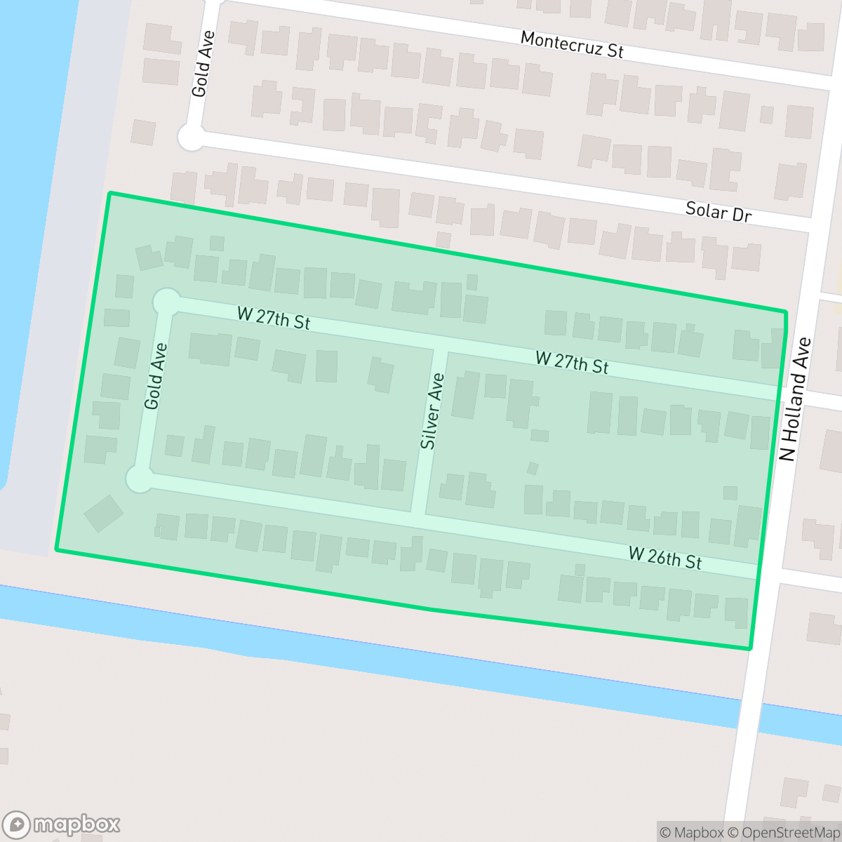 Map showing the location of Holland Estates, Mission, TX