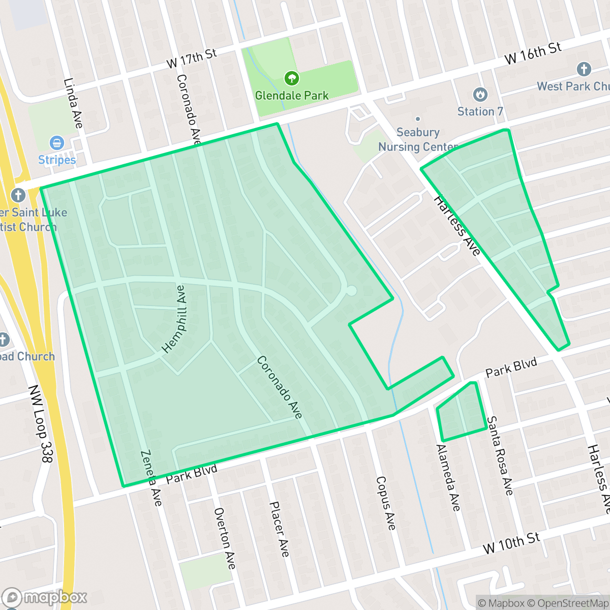 Map showing the location of Briarwood, Odessa, TX