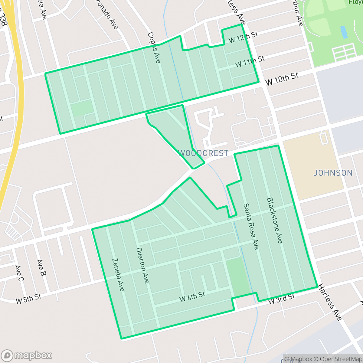 Map showing the location of Rochester Heights, Odessa, TX