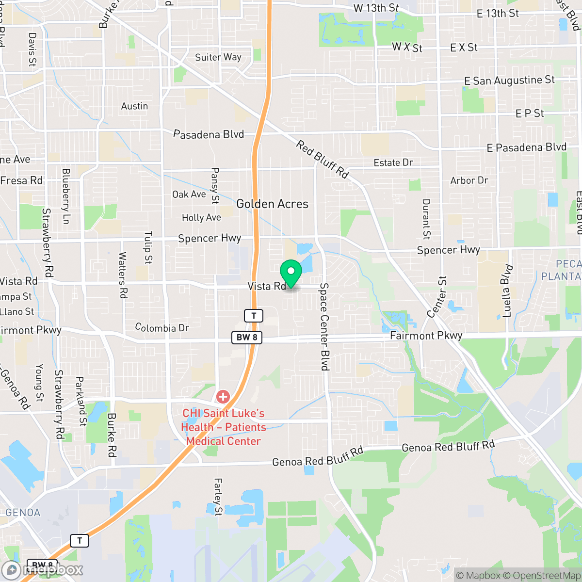 Map showing the location of Pasadena, TX — coverage area